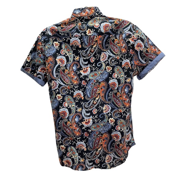 Consequence Mens Paisley Short Sleeve Shirt New - Picture 2 of 5